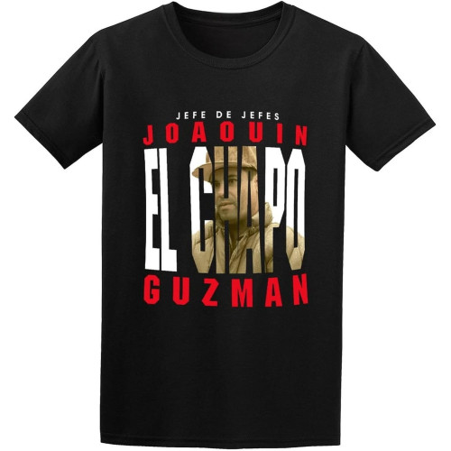 Men's Jefe De Jefes Joaquin El Chapo Guzman Sinaloa Cartel Narco Drug King Funny Cotton T Shirt Black Men's Jefe De Jefes Joaquin El Chapo Guzman Sinaloa Cartel Narco Drug King Funny Cotton T Shirt Black