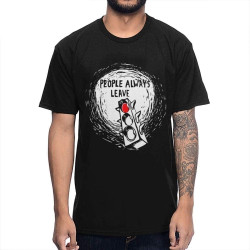 Round Neck Graphic One Tree Hill People Always Leave for Male Tee T Shirt Black Black Round Neck Graphic One Tree Hill People Always Leave for Male Tee T Shirt Black Black