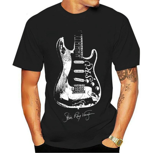 Men Tee Stevie Ray Vaughan Guitar Blues Legend SRV Short-Sleev Loose Breathable Graphic T Shirts Men Clothing