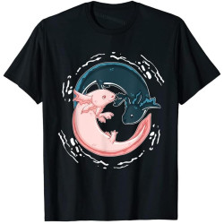 Yin Yang Axolotls T-Shirt Zen Axolotl Meditation Yoga Shirt T-Shirt Top T-Shirts Comfortable Cotton Men Tops Shirts