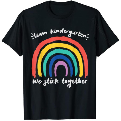 Team Kindergarten We Stick Together Rainbow Teacher Student T-Shirt Tops Shirt Cute Printed Cotton Men's T Shirt Printed Team Kindergarten We Stick Together Rainbow Teacher Student T-Shirt Tops Shirt Cute Printed Cotton Men's T Shirt Printed