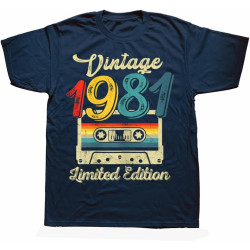 Vintage 1981 Limited Edition Cassette Tape T Shirts Graphic Cotton Streetwear Short Sleeve Birthday Gifts T-Shirt Men Vintage 1981 Limited Edition Cassette Tape T Shirts Graphic Cotton Streetwear Short Sleeve Birthday Gifts T-Shirt Men