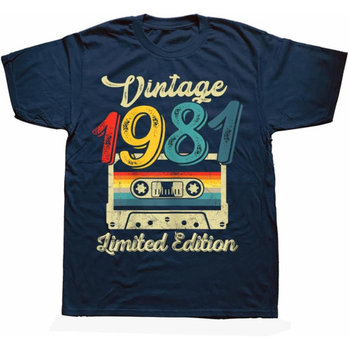 Vintage 1981 Limited Edition Cassette Tape T Shirts Graphic Cotton Streetwear Short Sleeve Birthday Gifts T-Shirt Men Vintage 1981 Limited Edition Cassette Tape T Shirts Graphic Cotton Streetwear Short Sleeve Birthday Gifts T-Shirt Men