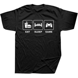 Novelty Awesome Eat Sleep Game Gamer T Shirt Funny Gaming Graphic Cotton Streetwear Short Sleeve Birthday Gifts T-Shirt Novelty Awesome Eat Sleep Game Gamer T Shirt Funny Gaming Graphic Cotton Streetwear Short Sleeve Birthday Gifts T-Shirt