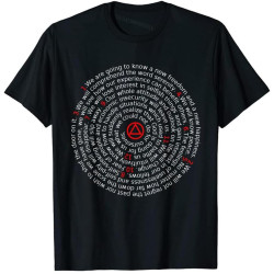 The Twelve Promises' AA 12 Step Spiral T-Shirt Normal Men's Top T-Shirts Funny Cotton T Shirt Party Kawaii
