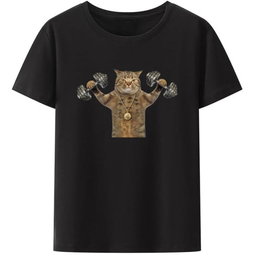 The Cat Bodybuilder with A Sports Medal is Doing Exercises with Dumbbell Weights Modal T Shirt Funny Gym Lover Breathable Shirt The Cat Bodybuilder with A Sports Medal is Doing Exercises with Dumbbell Weights Modal T Shirt Funny Gym Lover Breathable Shirt