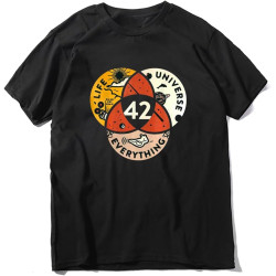 42 The Answer to Life The Universe and Everything Douglas Adams Black Men's T-Shirt Soft Tee Tshirt