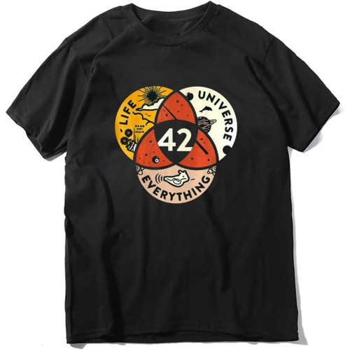 42 The Answer to Life The Universe and Everything Douglas Adams Black Men's T-Shirt Soft Tee Tshirt 42 The Answer to Life The Universe and Everything Douglas Adams Black Men's T-Shirt Soft Tee Tshirt
