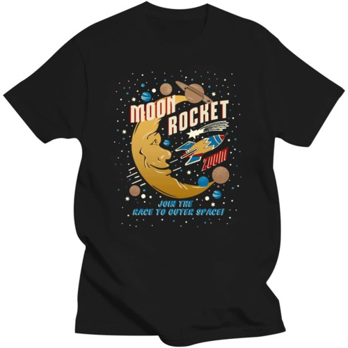 Moon Rocket Vintage T Shirt S-3Xl Funny T-Shirt Hot Fashion Tee Shirt Moon Rocket Vintage T Shirt S-3Xl Funny T-Shirt Hot Fashion Tee Shirt