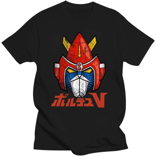 VOLTES V Team Robot Japan of Chogokin Retro Mecha Mens Black T-Shirt Size S-3XL