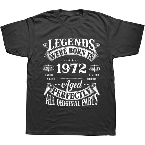 Vintage Legends Born in 1972 50 Years Old T Shirt Men Cotton Short Sleeve T-Shirt Camiseta Clothing Funny Birthday Gift Vintage Legends Born in 1972 50 Years Old T Shirt Men Cotton Short Sleeve T-Shirt Camiseta Clothing Funny Birthday Gift
