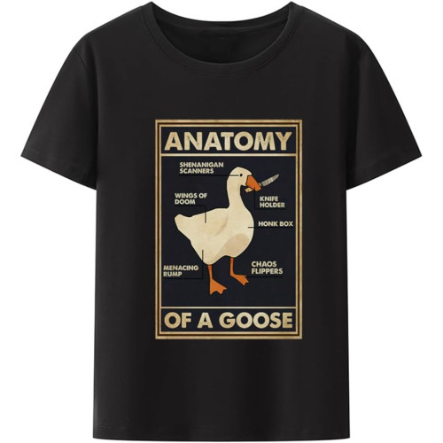 Kawaii Anatomy of A Goose Graphic T Shirt Funny Duck Gaming Gamer Retro Men Tops Creative Gothic Male Tees Ropa Hombre Kawaii Anatomy of A Goose Graphic T Shirt Funny Duck Gaming Gamer Retro Men Tops Creative Gothic Male Tees Ropa Hombre