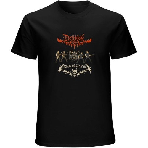 Metalocalypse Dethklok T-Shirt Graphic Mens Basic Black Unisex Cotton Casual Tee Metalocalypse Dethklok T-Shirt Graphic Mens Basic Black Unisex Cotton Casual Tee