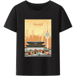 Seoul South Korea Cotton T-Shirt Travel Commemorative Style Breathable Leisure Men Clothing Mens Clothes Creative T-Shirts Seoul South Korea Cotton T-Shirt Travel Commemorative Style Breathable Leisure Men Clothing Mens Clothes Creative T-Shirts