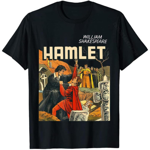 Vintage Hamlet Shakespeare Tshirt-Hamlet Laertes Ophelia Tee T-Shirt Custom Tshirts Tops Shirt for Men Hip Hop Cotton T Shirt