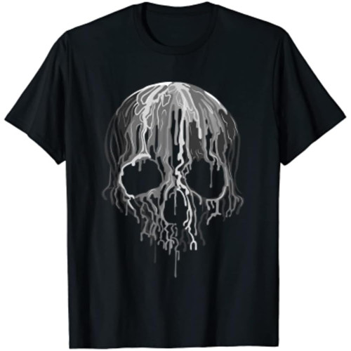 Melting Skull Black White Art Graphic Gothic Tshirt Homme Mens T Shirt Men Clothing Graphic T Shirts Cotton Daily Tees Melting Skull Black White Art Graphic Gothic Tshirt Homme Mens T Shirt Men Clothing Graphic T Shirts Cotton Daily Tees