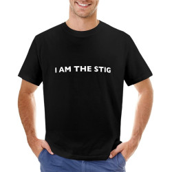 I AM The STIG - English White Writing T-Shirt Man Clothes Cute Clothes Men's Long Sleeve t Shirts