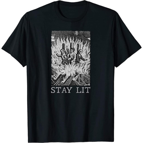 Stay Lit Witches Funny Pagan Pure Cotton T Shirt Men Casual Short Sleeve Tees Tops Dropshipping Stay Lit Witches Funny Pagan Pure Cotton T Shirt Men Casual Short Sleeve Tees Tops Dropshipping