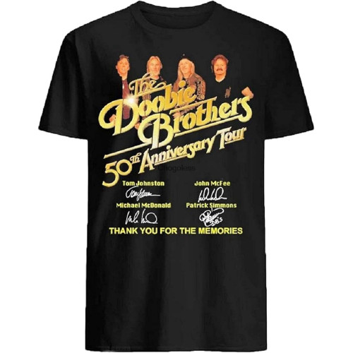 The DoobieBrothers 50th Anniversary Tour Signatures Shirt Men Women Fashion Summer Tshirts Casual Crewneck Girl Tops Graphic Unisex Tee Shirt Black The DoobieBrothers 50th Anniversary Tour Signatures Shirt Men Women Fashion Summer Tshirts Casual Crewneck Girl Tops Graphic Unisex Tee Shirt Black