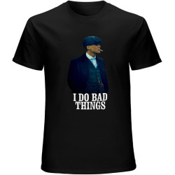 Thomas Shelby of I Do Bad Things Mans Classic Breathable T Shirt Black Thomas Shelby of I Do Bad Things Mans Classic Breathable T Shirt Black