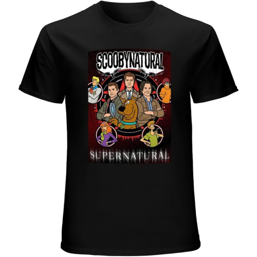 Mens Classic Scooby-Natural Mystery Tees T Shirt Black
