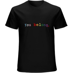 Gay Pride Design with LGBT Support and Respect You Belong T-Shirt Mens Unisex Tee for Men Black Gay Pride Design with LGBT Support and Respect You Belong T-Shirt Mens Unisex Tee for Men Black