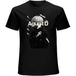 Agust D BTS Bangtan Boys T-Shirt Graphic Mens Basic Black Unisex Cotton Casual Tee Agust D BTS Bangtan Boys T-Shirt Graphic Mens Basic Black Unisex Cotton Casual Tee