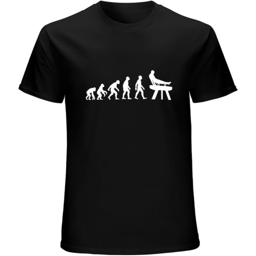 T-Shirt Evolution of Man Pommel Horse Pour Men's - Gymnaste, Couleur 12, Black T-Shirt Evolution of Man Pommel Horse Pour Men's - Gymnaste, Couleur 12, Black