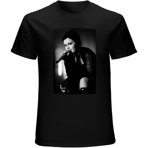 Dolores O'Riordan Mic Poster T-Shirt Mens Unisex Tees Black Dolores O'Riordan Mic Poster T-Shirt Mens Unisex Tees Black