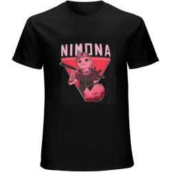 Nimona T Shirt 2023 Anime Movie Fans Retro Short Sleeve O-Neck 100% Cotton Unisex Summer Casual T-Shirts for Men Men Black