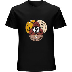 Men's 42 Life Universe and Everything Unique T-Shirt The Hitchhikers Guide to The Galaxy Film Casual T Shirt Black Men's 42 Life Universe and Everything Unique T-Shirt The Hitchhikers Guide to The Galaxy Film Casual T Shirt Black