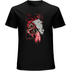 Men's The Lone Wolf T-Shirt Native American Chief Tribe Black Men's The Lone Wolf T-Shirt Native American Chief Tribe Black