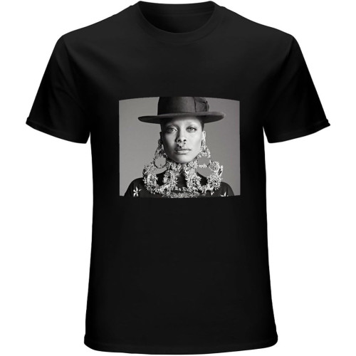 Erykah Badu Man Cotton Fashion Short Sleeve T-Shirt Men's Men Men Cute Juniors Tops Teen Girl Tee Funny T Shirt Black