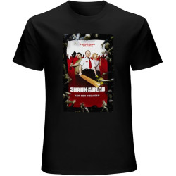 Men's Shaun of The Dead Movie Poster Adult T-Shirt Black Men's Shaun of The Dead Movie Poster Adult T-Shirt Black