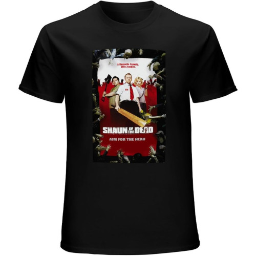 Men's Shaun of The Dead Movie Poster Adult T-Shirt Black