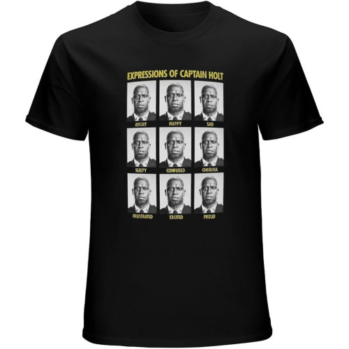 Simpler Brooklyn Nine-Nine The Expressions of Captain Holt Men's T-Shirt Black