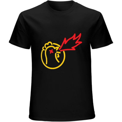 Men's Hot One Chicken Tee, Hot Sauce Spicy Lunch Food Logo Cock Chili Gift T Shirt New Black Men's Hot One Chicken Tee, Hot Sauce Spicy Lunch Food Logo Cock Chili Gift T Shirt New Black