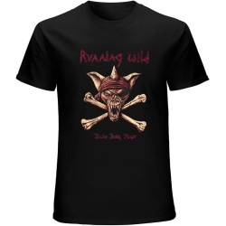 Men's Running Wild 'Under Jolly Roger (Crossbones) T-Shirt Black Men's Running Wild 'Under Jolly Roger (Crossbones) T-Shirt Black