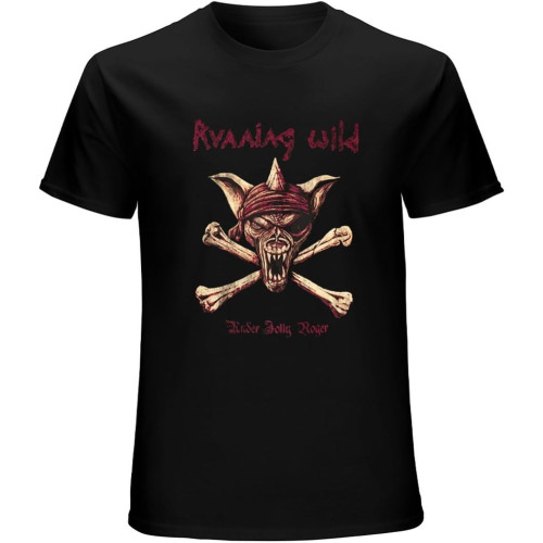 Men's Running Wild 'Under Jolly Roger (Crossbones) T-Shirt Black Men's Running Wild 'Under Jolly Roger (Crossbones) T-Shirt Black