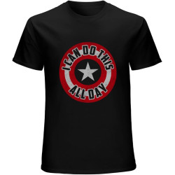 I Can Do This All Day Comic American Hero Mens T Shirt Tee Black