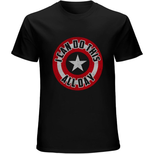 I Can Do This All Day Comic American Hero Mens T Shirt Tee Black
