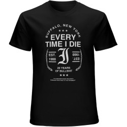 CUO Every time i die Mens Badge etid T-Shirt Black