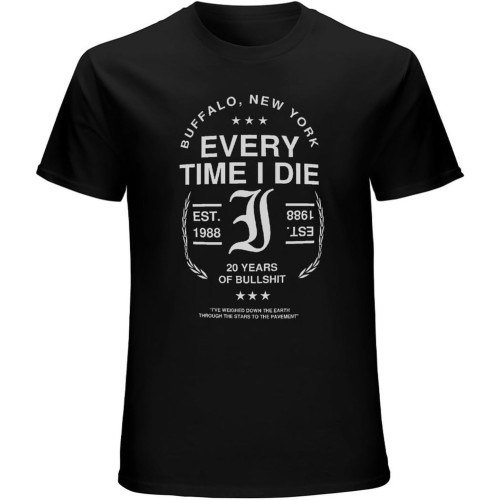 CUO Every time i die Mens Badge etid T-Shirt Black