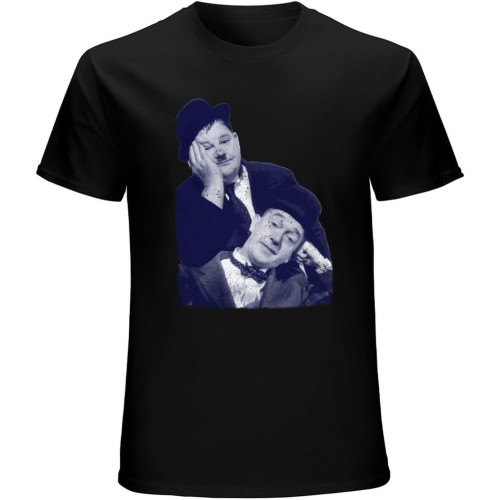 Men's Laurel and Hardy T-Shirt Birthday Gift Black