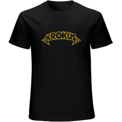 Krokus Logo T-Shirt Graphic Mens Basic Black Unisex Cotton Casual Tee Krokus Logo T-Shirt Graphic Mens Basic Black Unisex Cotton Casual Tee