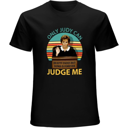 Judy Sheindlin Only Judy Can Judge Me Vintage Sunset T-Shirt Mens Cotton Tee Black