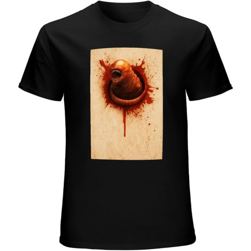 Alien Chestburster T-Shirt Graphic Mens Basic Black Unisex Cotton Casual Tee Alien Chestburster T-Shirt Graphic Mens Basic Black Unisex Cotton Casual Tee