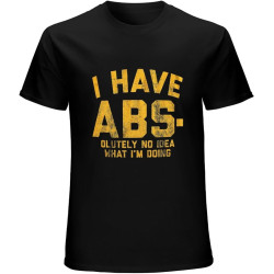 Men's I Have Abs-olutely No Idea What I'm Doing T-Shirt Funny Workout Fitness T-Shirt Black Men's I Have Abs-olutely No Idea What I'm Doing T-Shirt Funny Workout Fitness T-Shirt Black