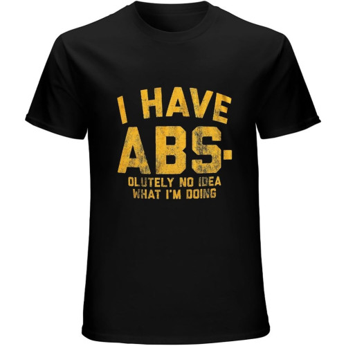 Men's I Have Abs-olutely No Idea What I'm Doing T-Shirt Funny Workout Fitness T-Shirt Black Men's I Have Abs-olutely No Idea What I'm Doing T-Shirt Funny Workout Fitness T-Shirt Black