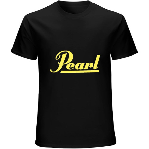 Pearl Logo Drums Tee T-Shirt Men T-Shirt Size S to Black